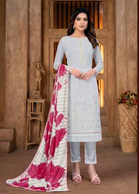 BlueDesigner PrintedGeorgetteunstitchedLong Length KameezPantparty wear salwarsuit 1