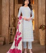 BlueDesigner PrintedGeorgetteunstitchedLong Length KameezPantparty wear salwarsuit