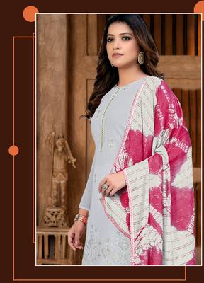 BlueDesigner PrintedGeorgetteunstitchedLong Length KameezPantparty wear salwarsuit 2