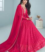 Dark Pink Sequence Embroidered Designer Anarkali Suit