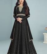 Black Sequence Embroidered Designer Anarkali Suit