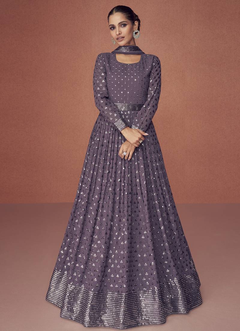 Lavender Purple Sequence Embroidered Festive Anarkali Suit - Vasu Sarees - 4052080 Lavender Purple Sequence Embroidered Festive Anarkali Suit - Vasu Sarees - 4052080