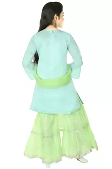 Aura Gilrs Green Chanderi Salawar Suit Set (1090_Parent)