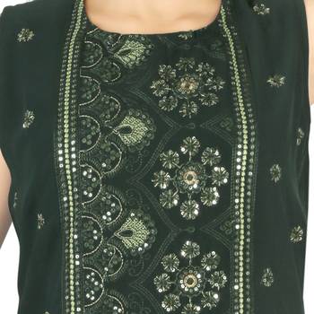 Aura Ethnic Embroidered Raw Silk Sharara Suit Set With Net Dupatta(1093_Parent) 3