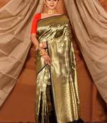 Black Uppada Silk Saree With Blouse Piece