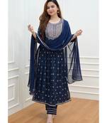 Rayon Printed Nayra cut kurti with pant and dupatta