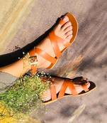 Sole Stories_Criss Cross Flats In Tan