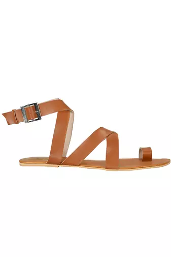 Sole Stories_Criss Cross Flats In Tan
