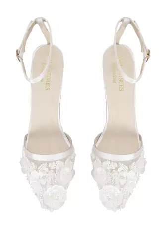 Sole Stories_Beaded Bride Heels In White