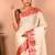 Cream Kora Silk Saree With Blouse Piece