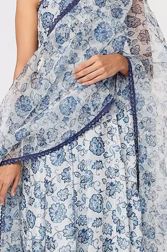 Blue Halter Neck Anarkali