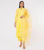 Yellow Chanderi Kurta Set