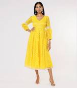 Yellow Bandhej Dress