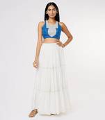 Blue Halter Lehenga Set