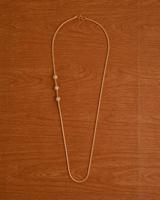 Golden  mugappu necklace 30" long 2