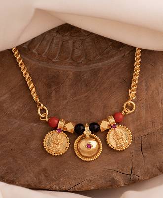 Golden rope chain mangalsutra LONG with triple vati one gram gold 2