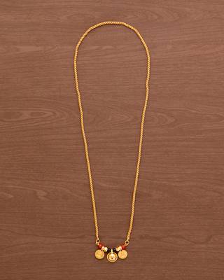 Golden rope chain mangalsutra LONG with triple vati one gram gold 3