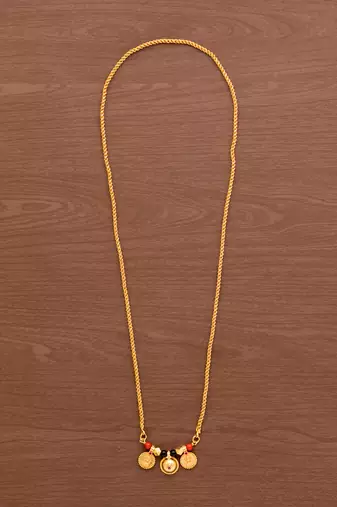 Golden rope chain mangalsutra LONG with triple vati one gram gold