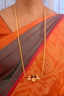 Golden coral mangalsutra 4