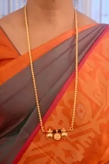 Golden coral mangalsutra