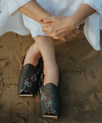 Charcoal Peshawari Sandals 1