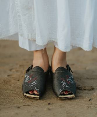 Charcoal Peshawari Sandals 2