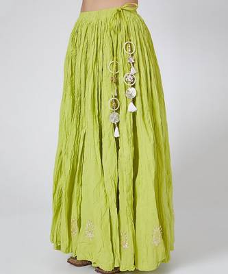 Lime Green Kurti Lehenga Set 3