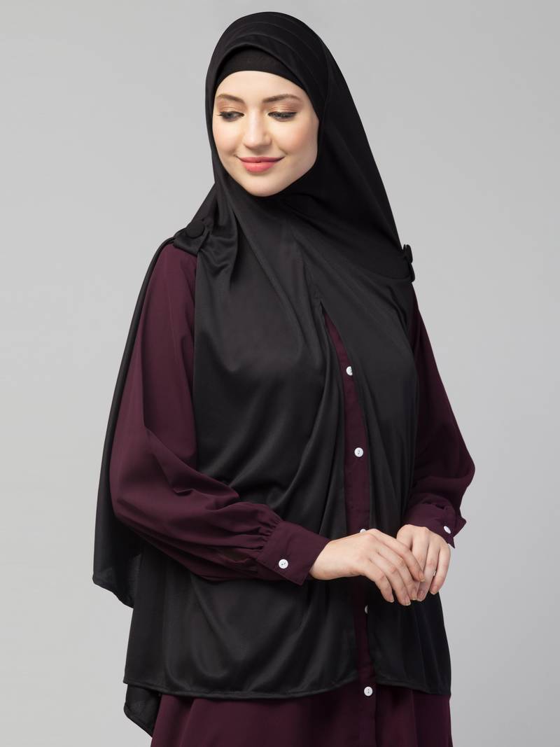 Nazneen buttons at shoulder Malaysian Hijab