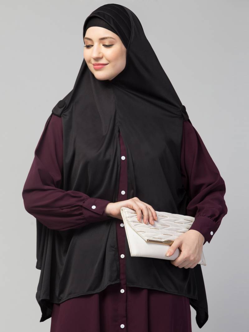 Nazneen buttons at shoulder Malaysian Hijab