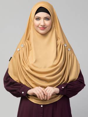 Nazneen front gather & pleated with Cristal stone ready to wear prayer Hijab 1