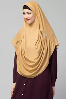 Nazneen front gather & pleated with Cristal stone ready to wear prayer Hijab