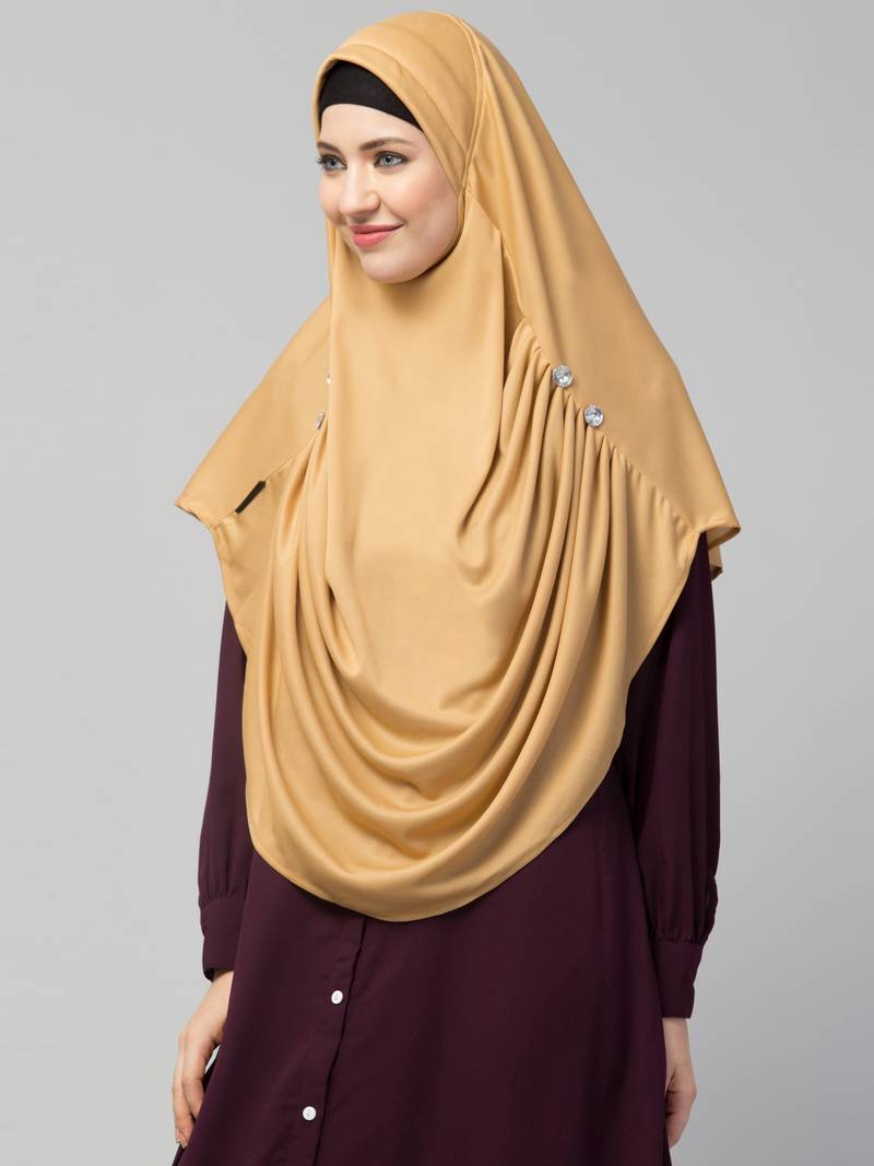 Nazneen front gather & pleated with Cristal stone ready to wear prayer Hijab