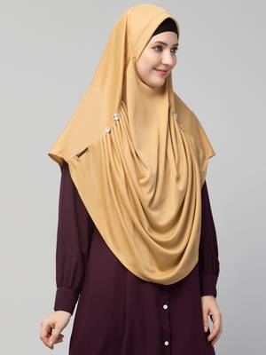 Nazneen front gather & pleated with Cristal stone ready to wear prayer Hijab 3