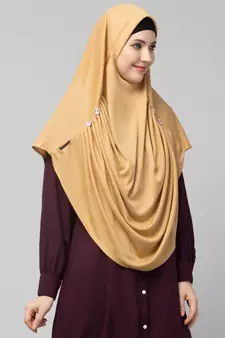 Nazneen front gather & pleated with Cristal stone ready to wear prayer Hijab