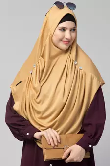 Nazneen front gather & pleated with Cristal stone ready to wear prayer Hijab