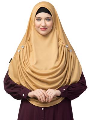 Nazneen front gather & pleated with Cristal stone ready to wear prayer Hijab 6