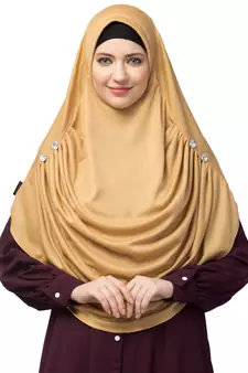 Nazneen front gather & pleated with Cristal stone ready to wear prayer Hijab