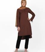 Brown plain polyester islamic-tunics