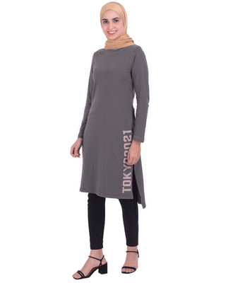 Grey plain pure cotton islamic-tunics 1