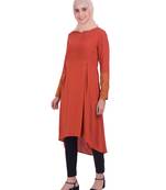 Brown plain viscose rayon islamic-tunics