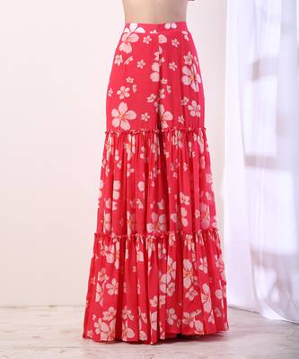 Hot Pink Tiered Sharara Set (Set Of 3) 7