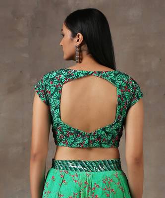 Green Printed Lehenga Set With Heavy Dupatta 6