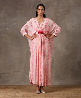 Baby Pink Kaftan Dress (Set Of 2) 2