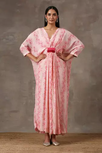 Baby Pink Kaftan Dress (Set Of 2)