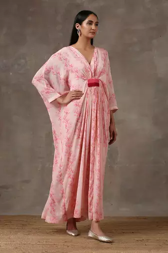 Baby Pink Kaftan Dress (Set Of 2)