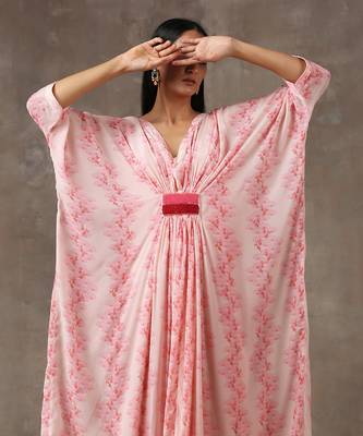 Baby Pink Kaftan Dress (Set Of 2) 4