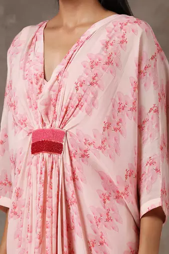 Baby Pink Kaftan Dress (Set Of 2)