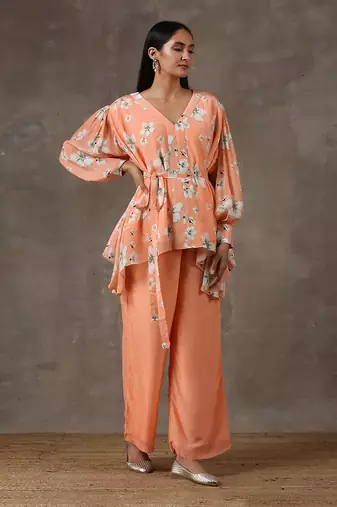 Coral Co-ord Set (Set Of 3)