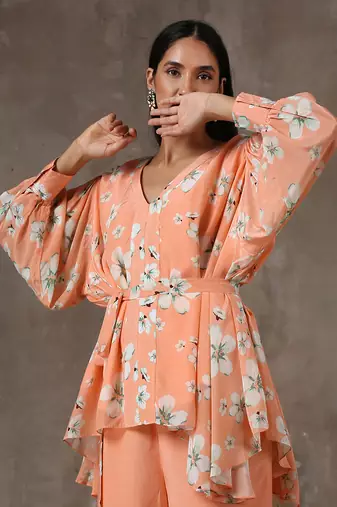 Coral Co-ord Set (Set Of 3)