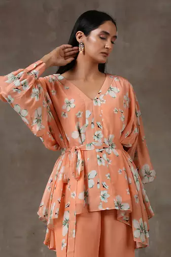 Coral Co-ord Set (Set Of 3)
